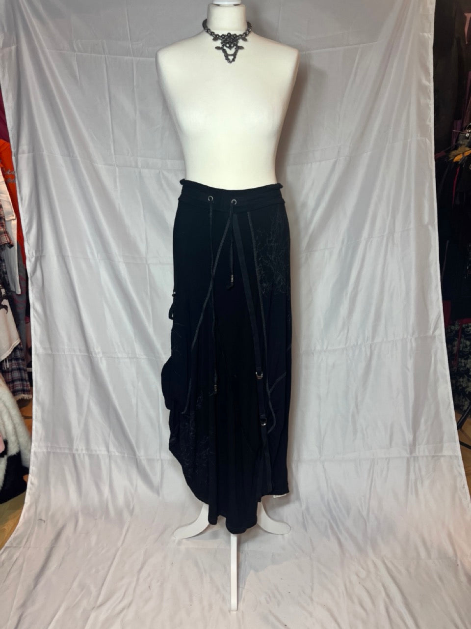 OZZ Croce Black Multi Layer Maxi Skirt