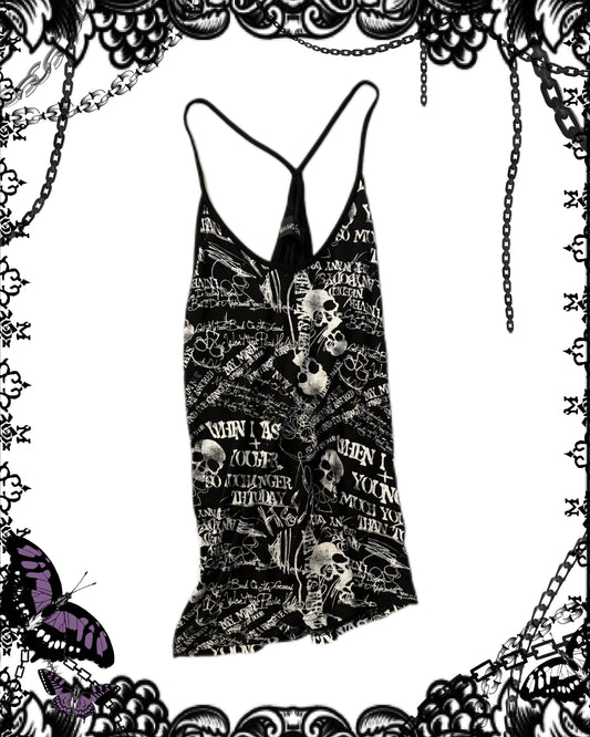 Skull and Letter Print Tank Top