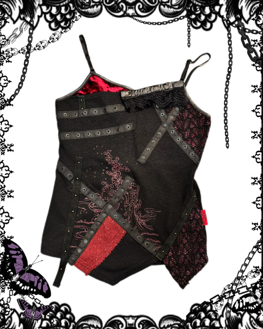 OZZ ON Strap and Dragon Print Tank Top