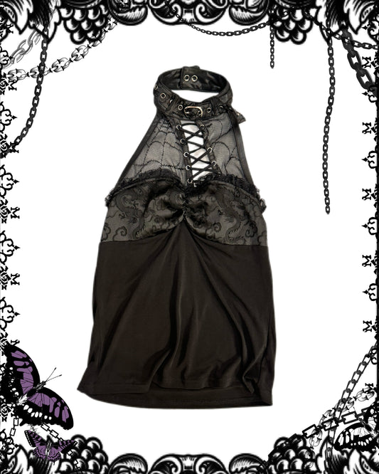 Qutie Frash Spider Mesh Halter Top