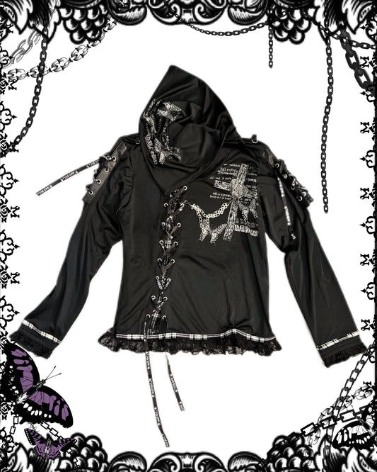 Mad Punks Lace Up High-Neck Top