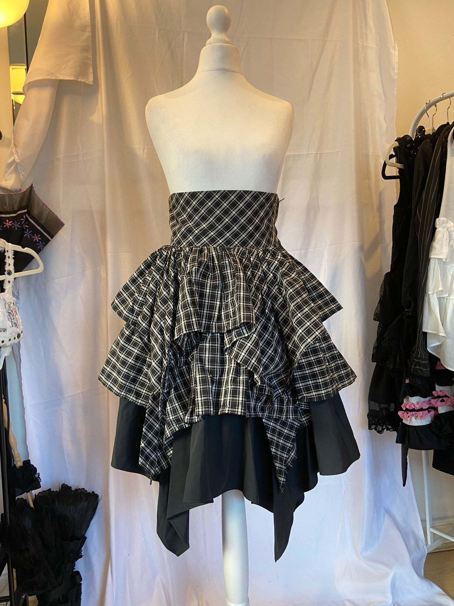 Atelier Boz Multi-Layers Plaid Skirt