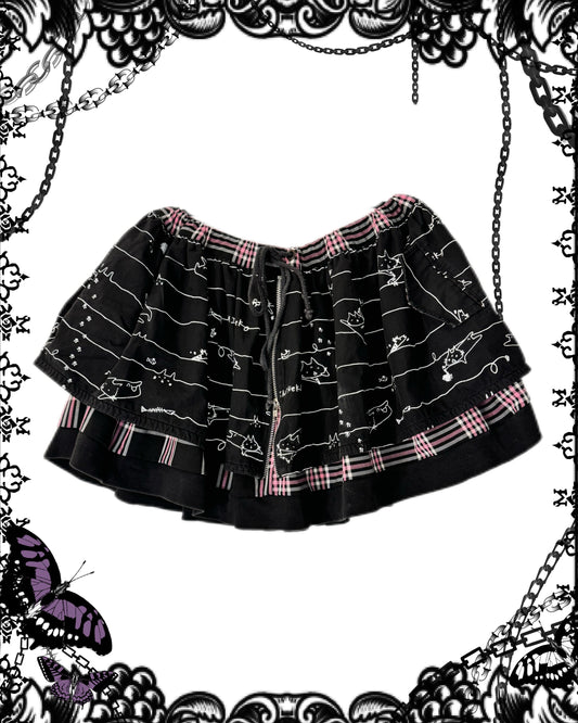 h.Naoto Zip Up Multi-Layers Skirt