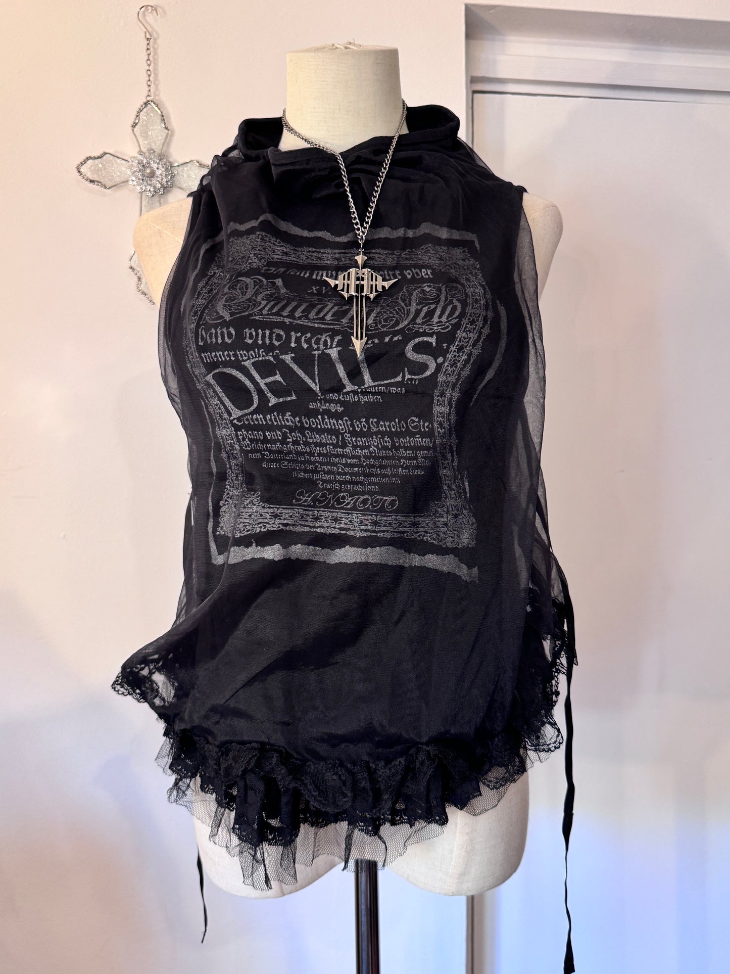 h.Naoto Multi-Layers Mesh Tank Top