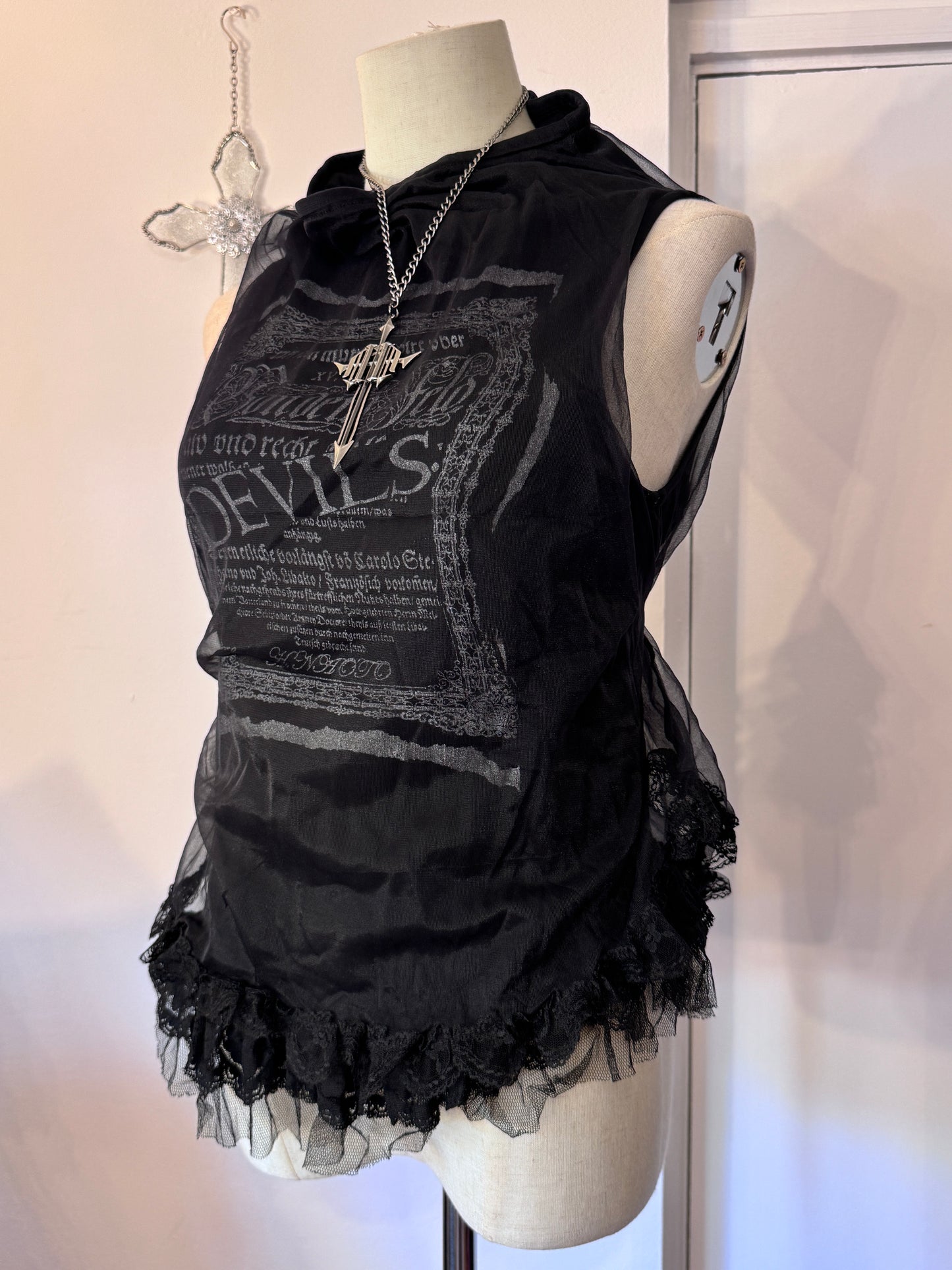 h.Naoto Multi-Layers Mesh Tank Top
