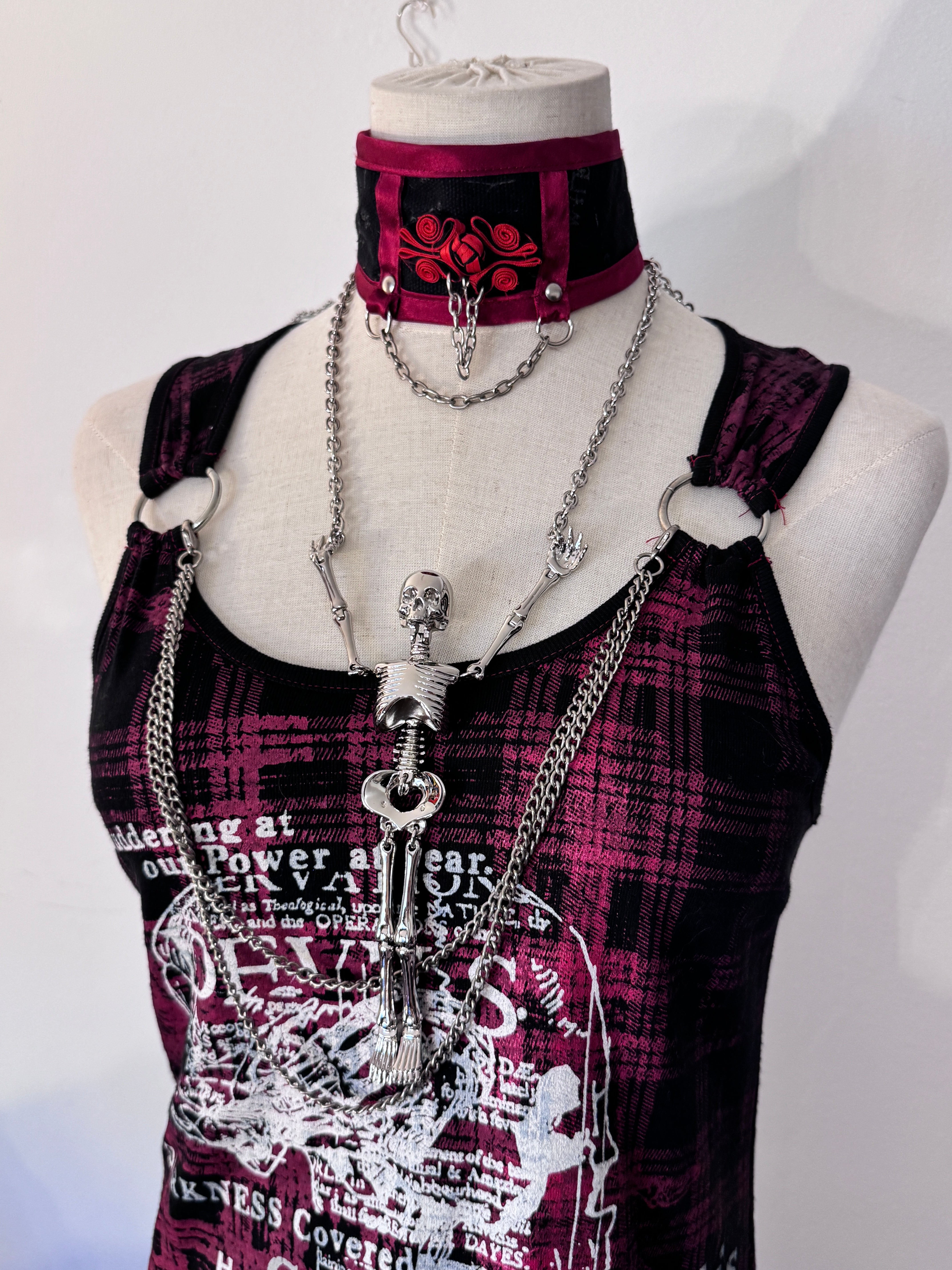 希少 00s h.naoto blood レースタンクトップ 原宿 ゴスロリ h.Naoto Letter Print Tank Top with Chain – cucurucu