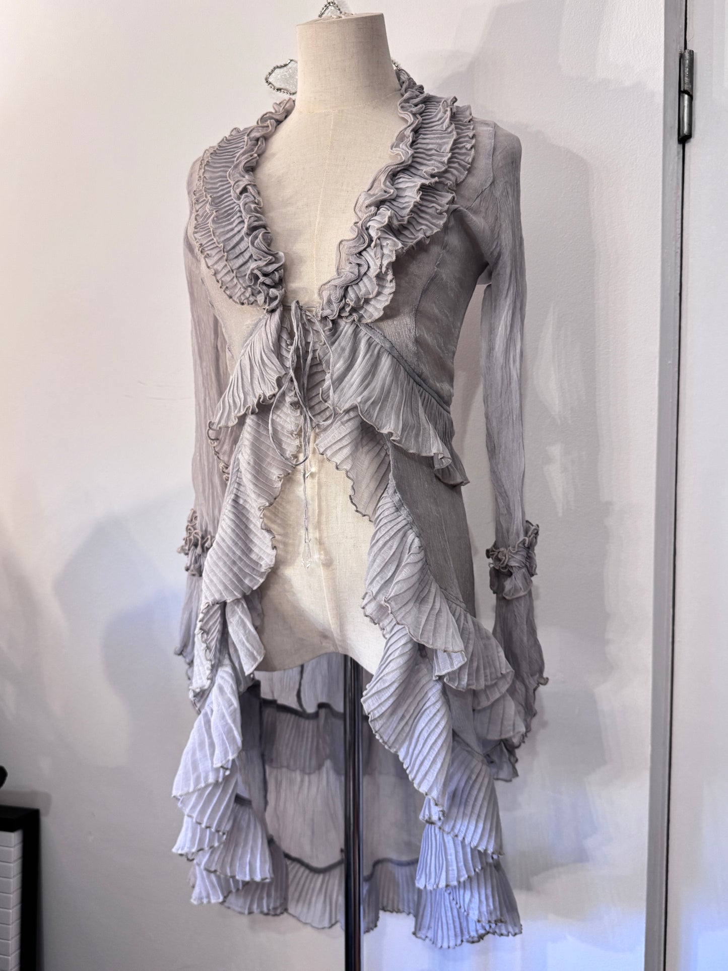 OZZ ON Lavender Ruffle Blouse