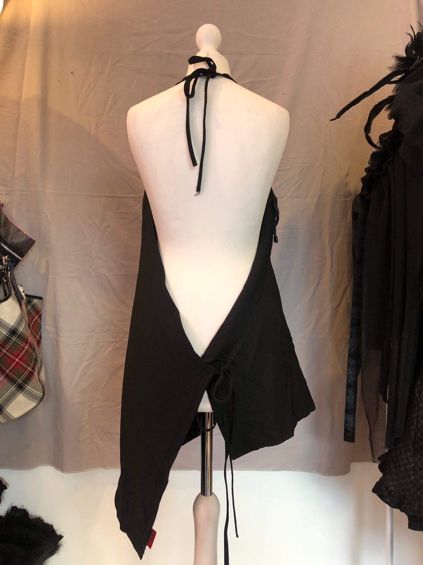 OZZ ON Thorns Print Backless Halter Top