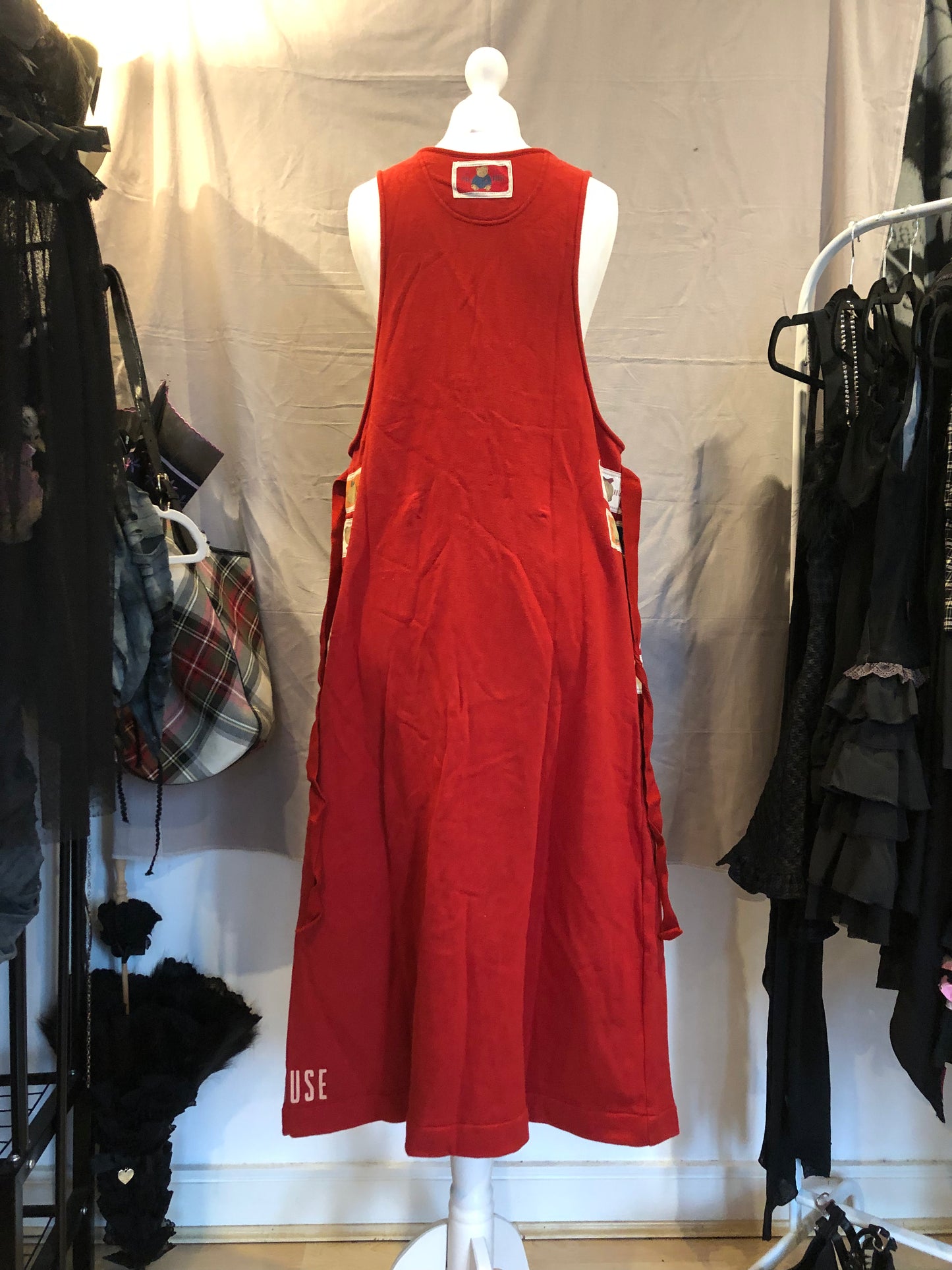 Pink House Button Up Overall Maxi Dress