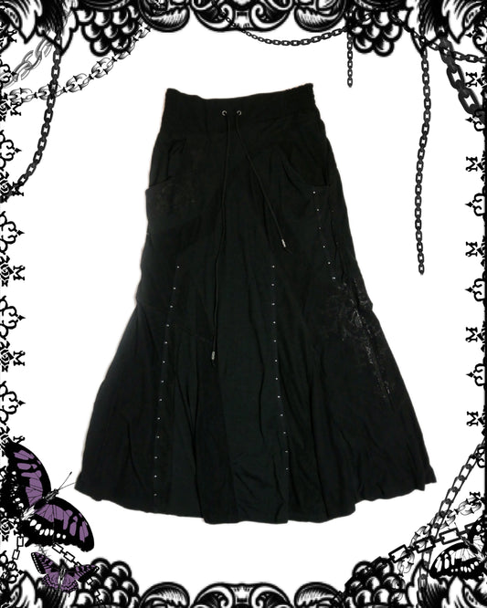 OZZ Croce Strechy Black Maxi Skirt