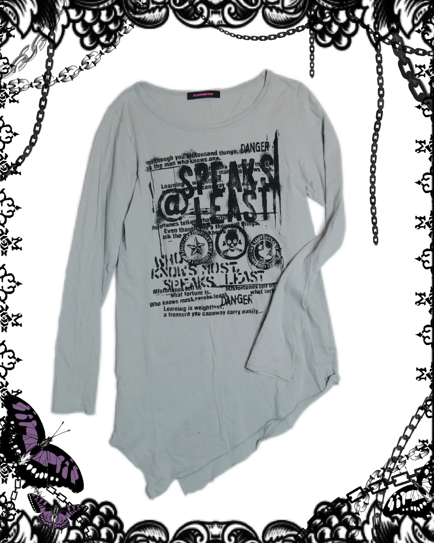 Algonquins Long Sleeve Print Grey Shirt