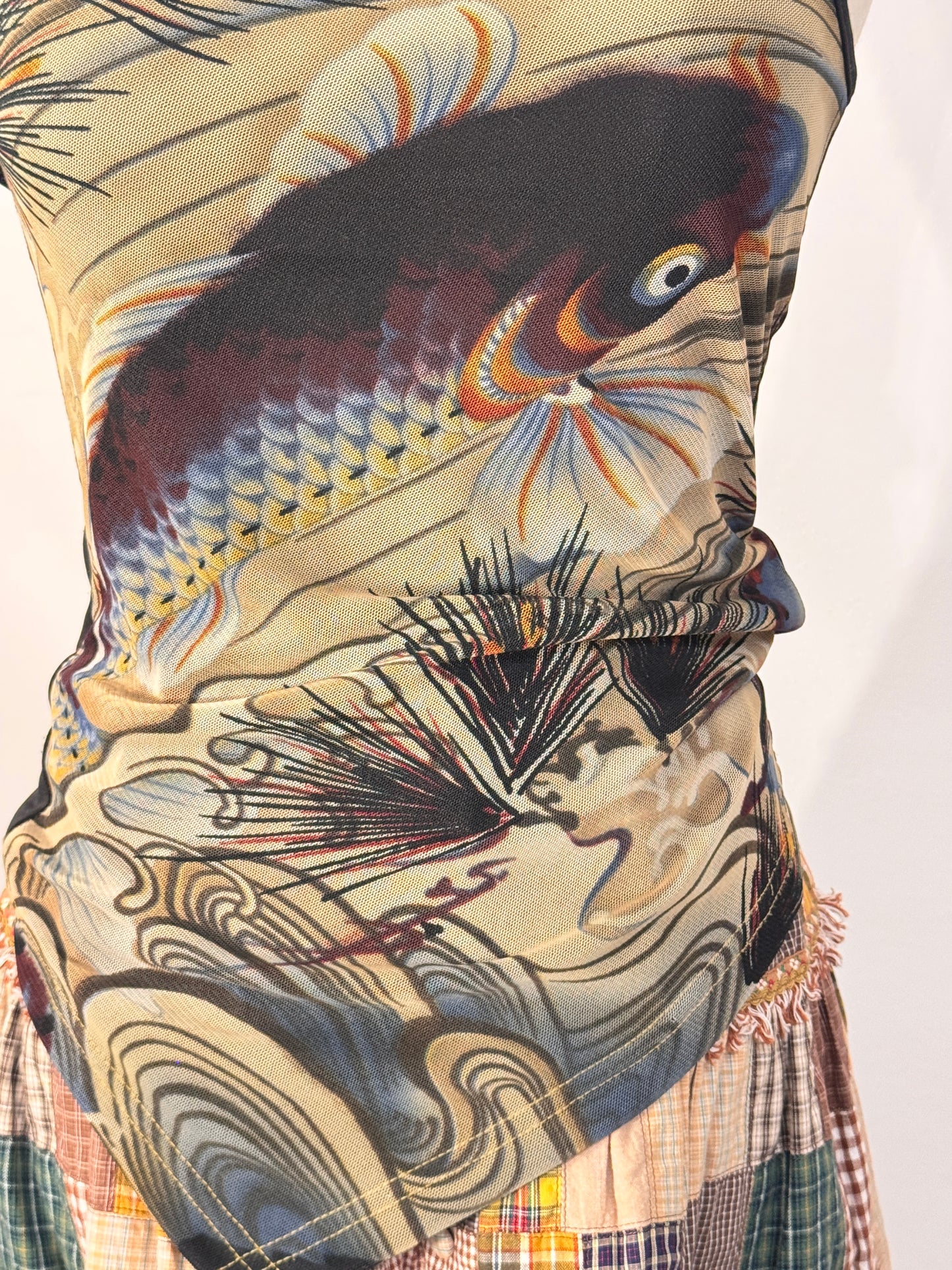OZZ ON Koi Fish Print Tank Top