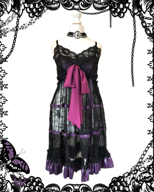 Qutie Frash Spider Mesh Lace Tank Top Dress