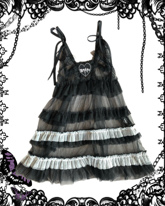 Morph8ne Mesh Ruffle Tank Top Dress