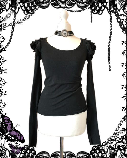 alice auaa Ruffle Shoulders Long-Sleeves Top