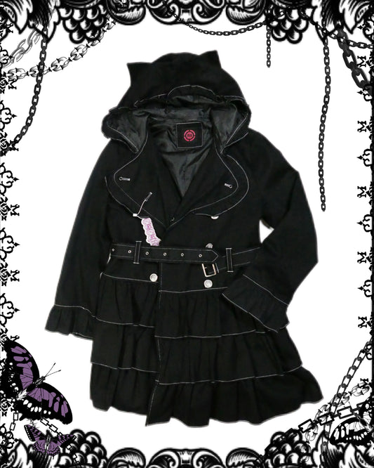 MA Cat Ear Hood Jacket Ruffle Dress
