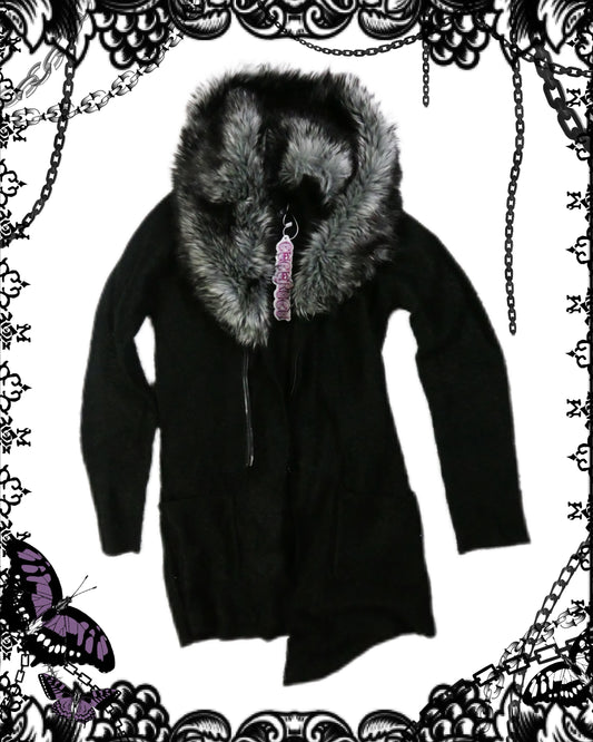 Burnings-Sho Fur Collar Cardigan