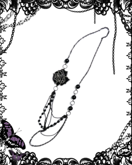 Black Peace Now Rose Layer Necklace