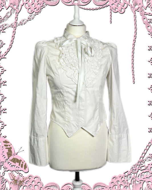Black Peace Now Ruffle Bib Shirt