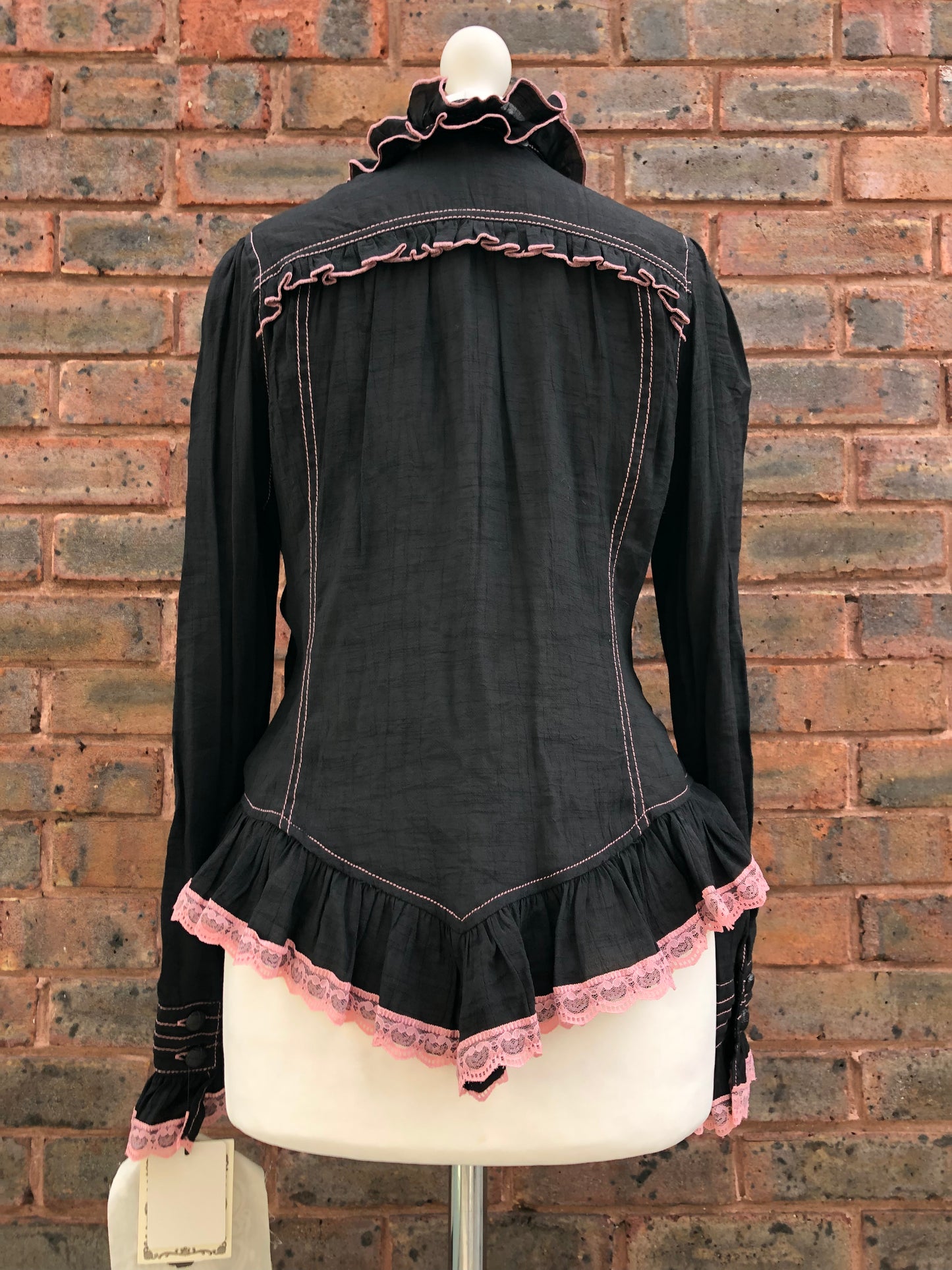Algonquins Pink Heart Lace Ruffle Top