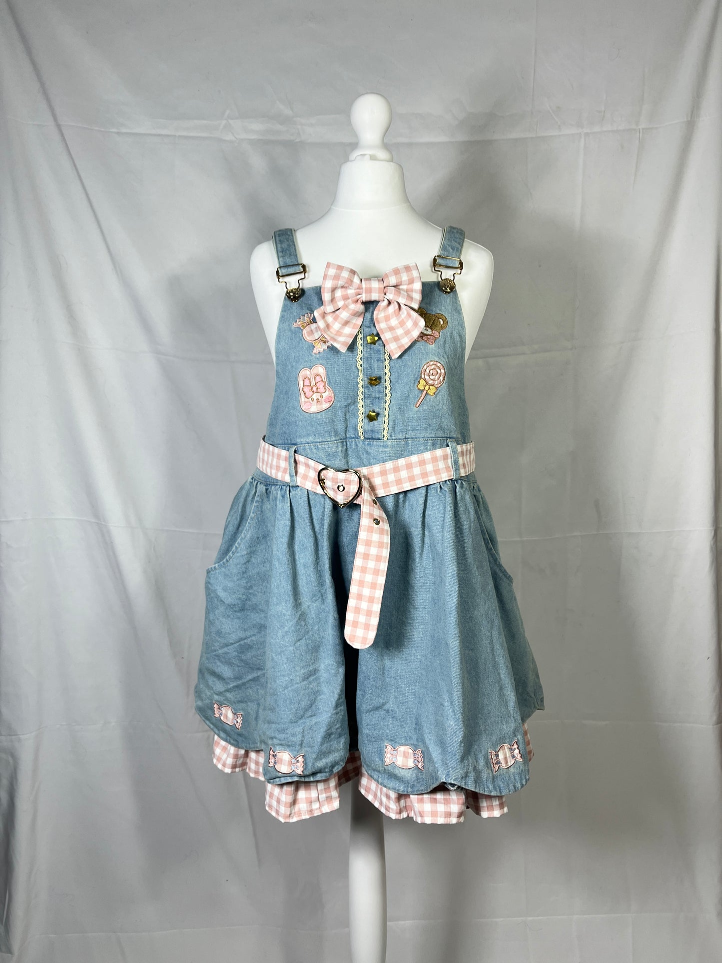 To Alice Denim Plaid JSK