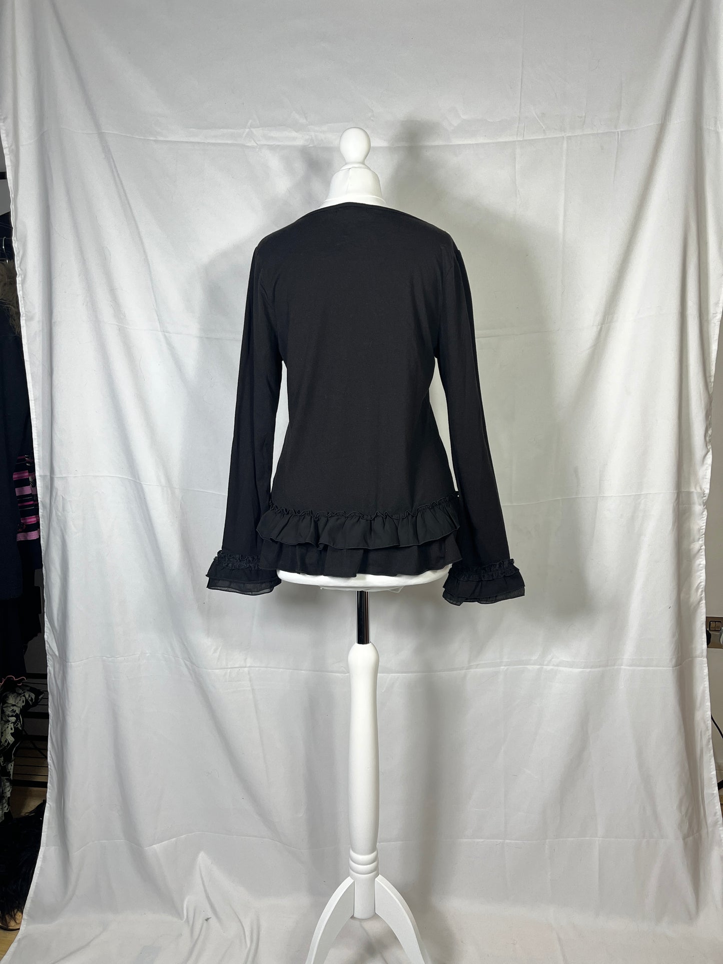 Axes Femme Lace Ruffle Long-Sleeves Shirt