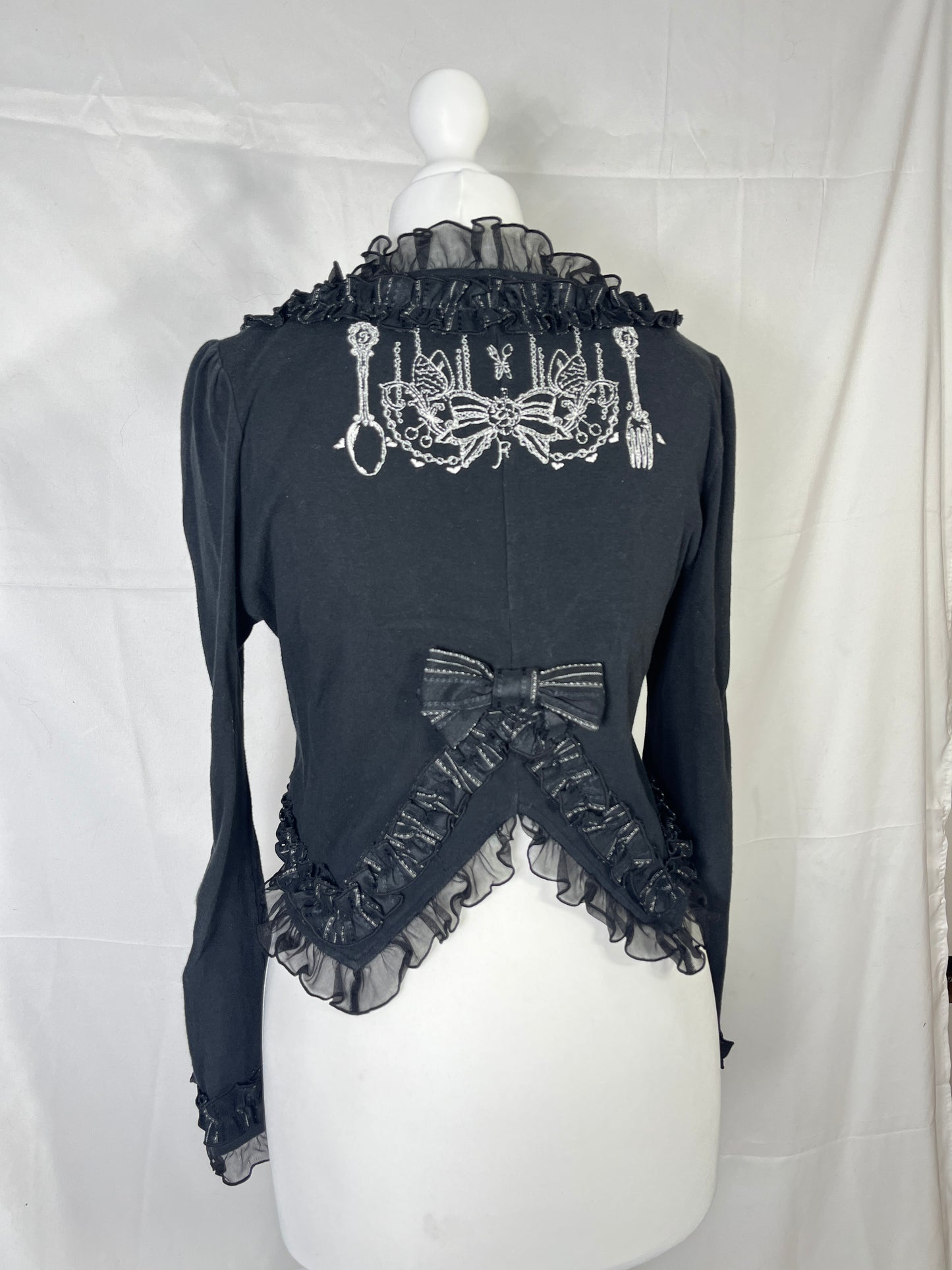 h.Naoto Frill Lace Crop Cardigan
