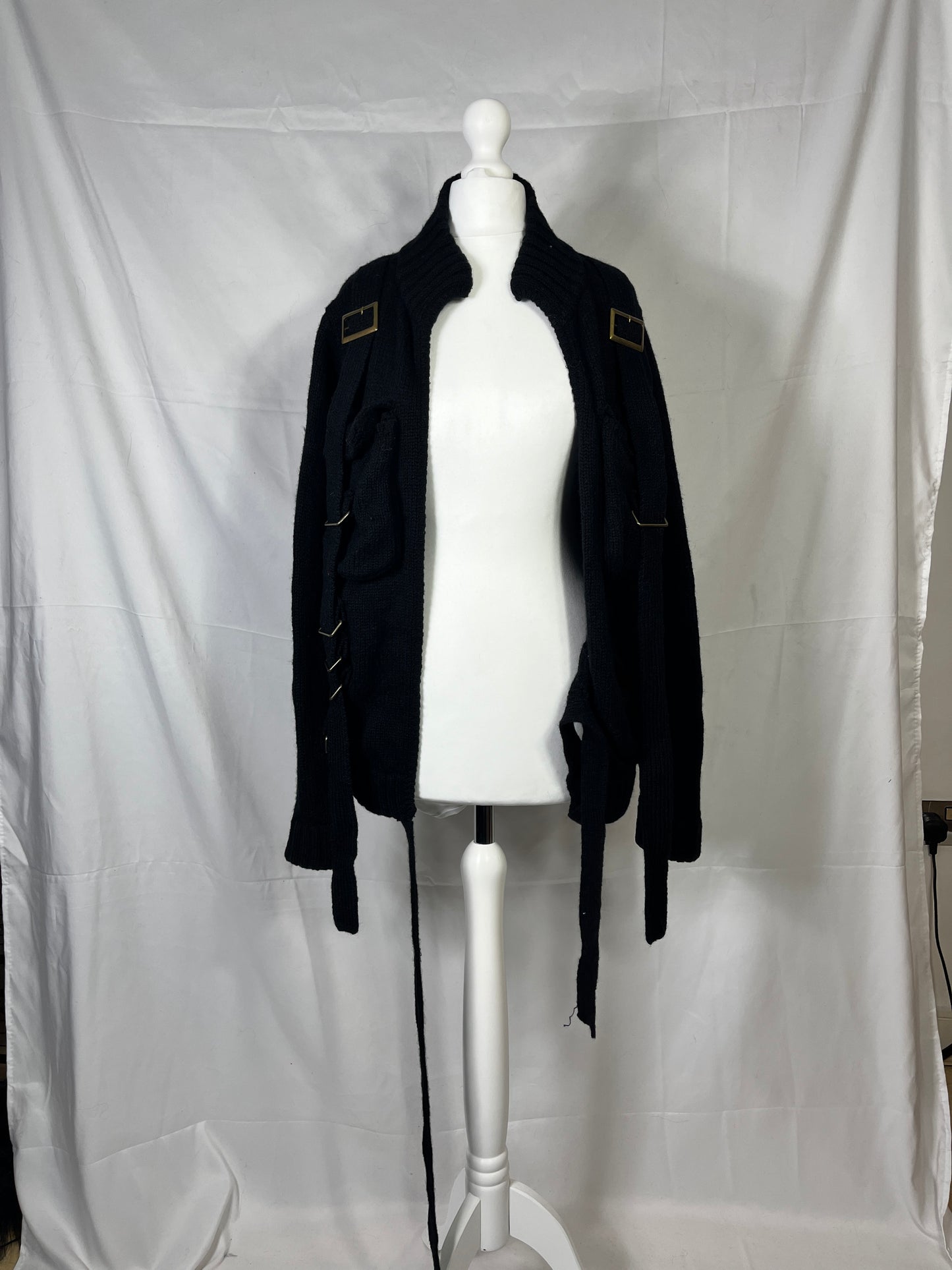 Black Peace Now Buckles Cardigan