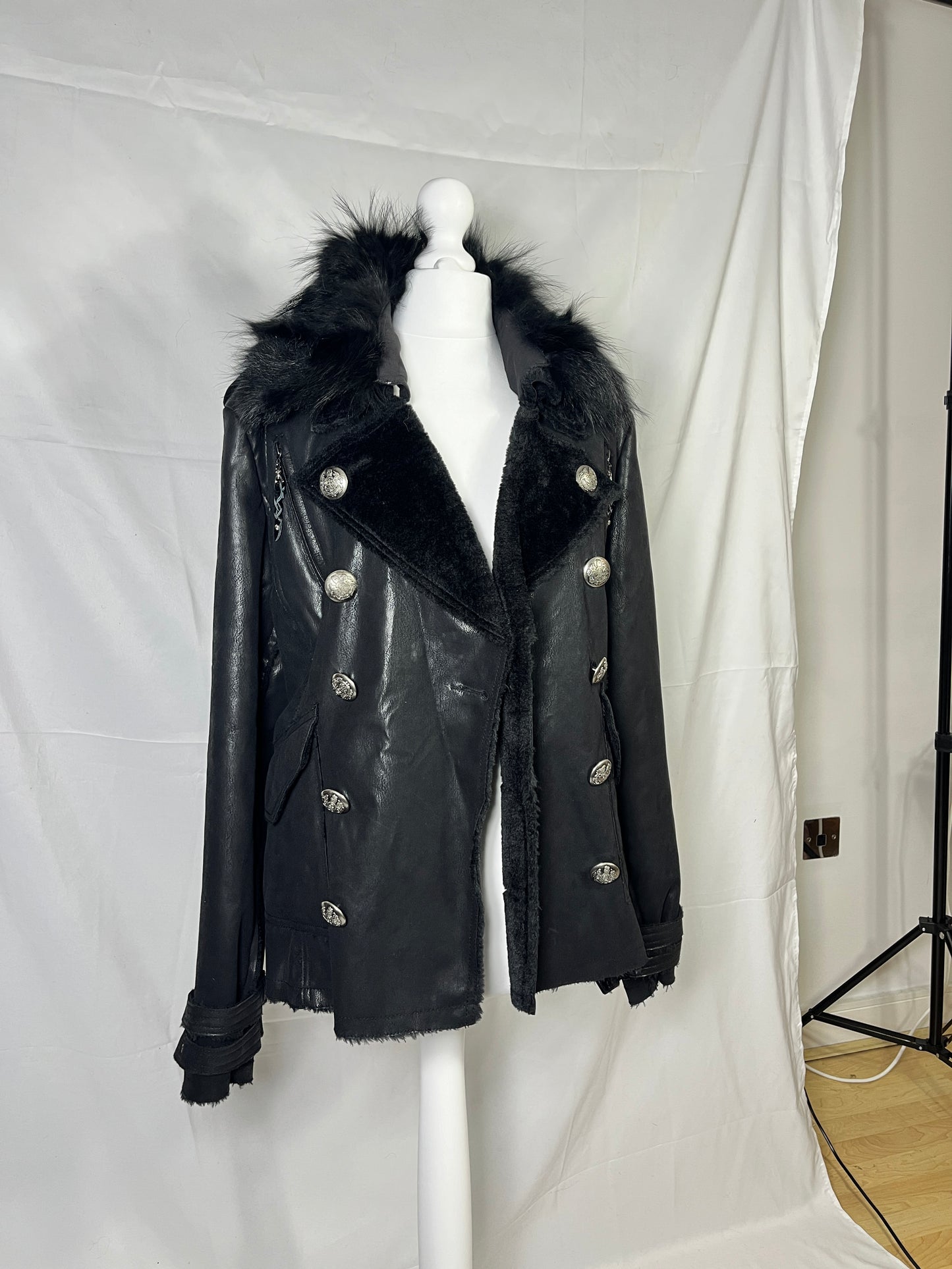 Midas Fur Collar Leather Jacket