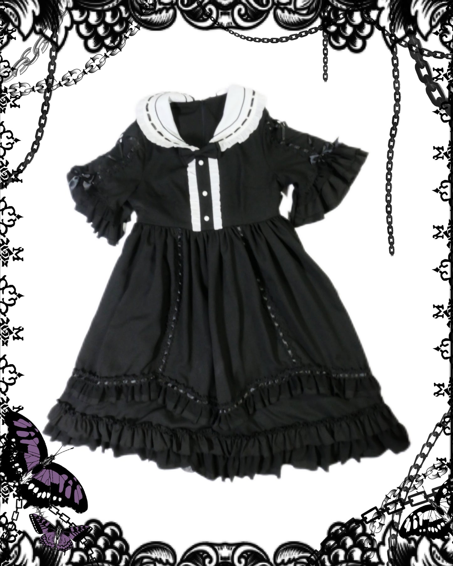 Eieyomi Black Ruffle Dress