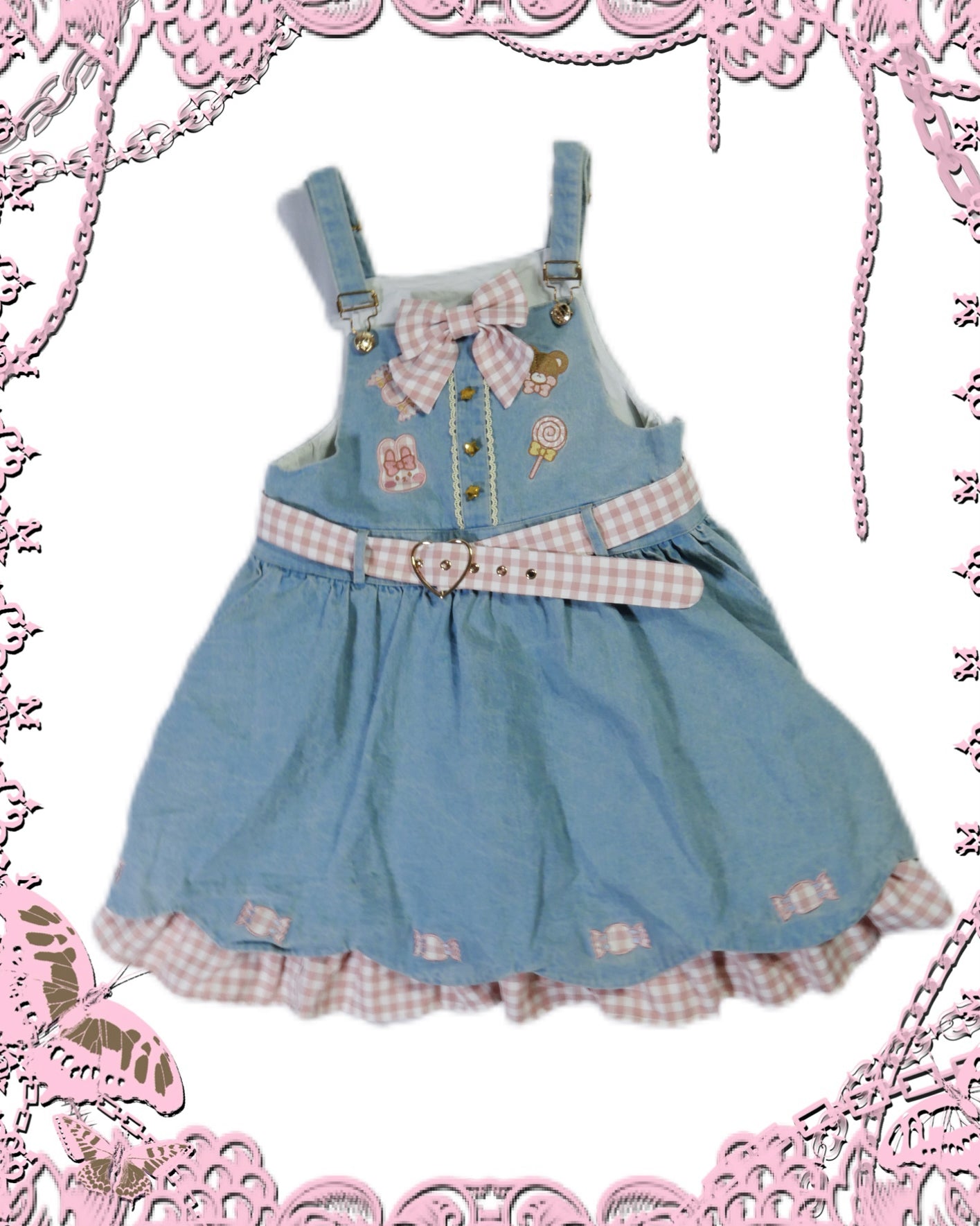 To Alice Denim Plaid JSK