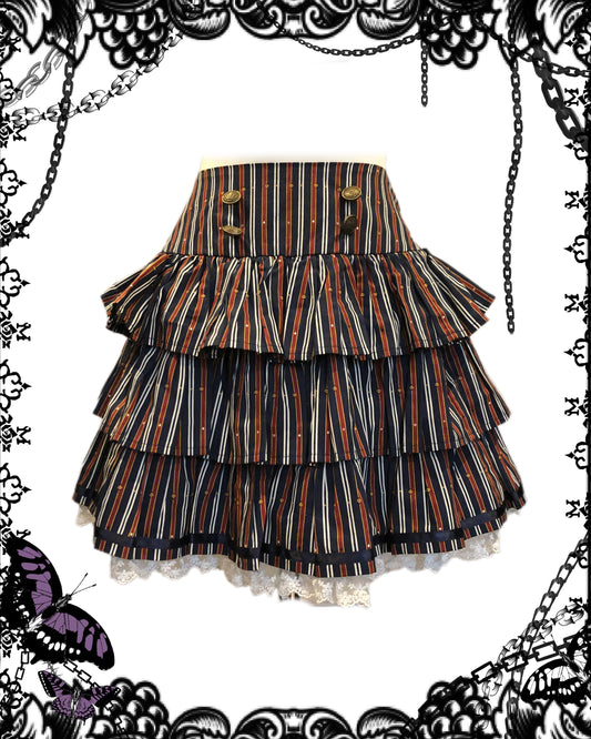 Putumayo Multi-Layers Mesh Stripe Skirt
