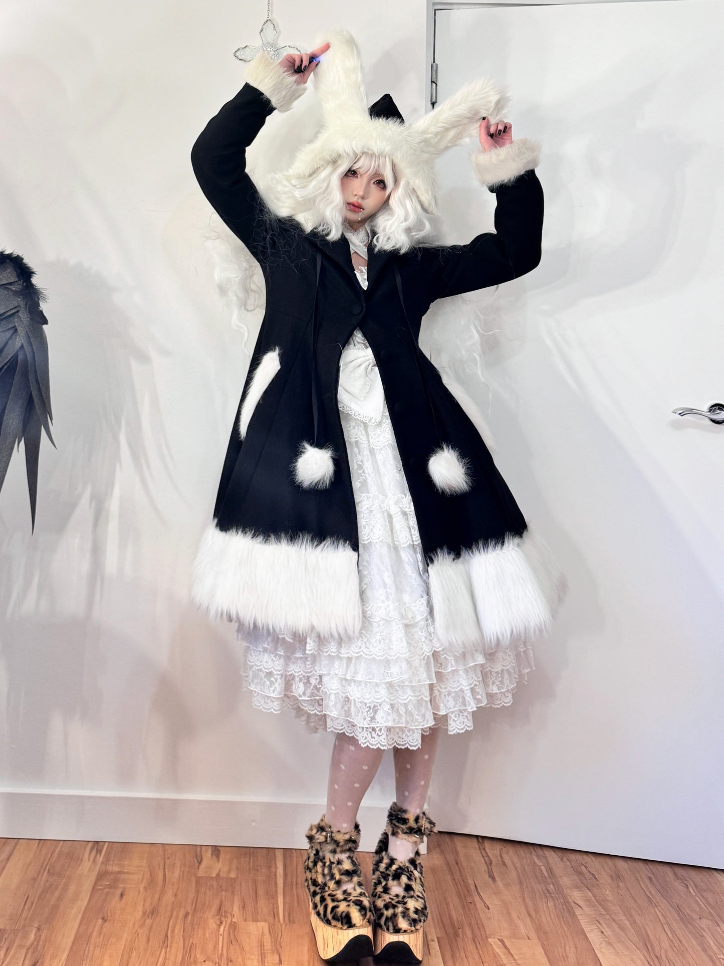 Putumayo Bunny Hood Fur Coat