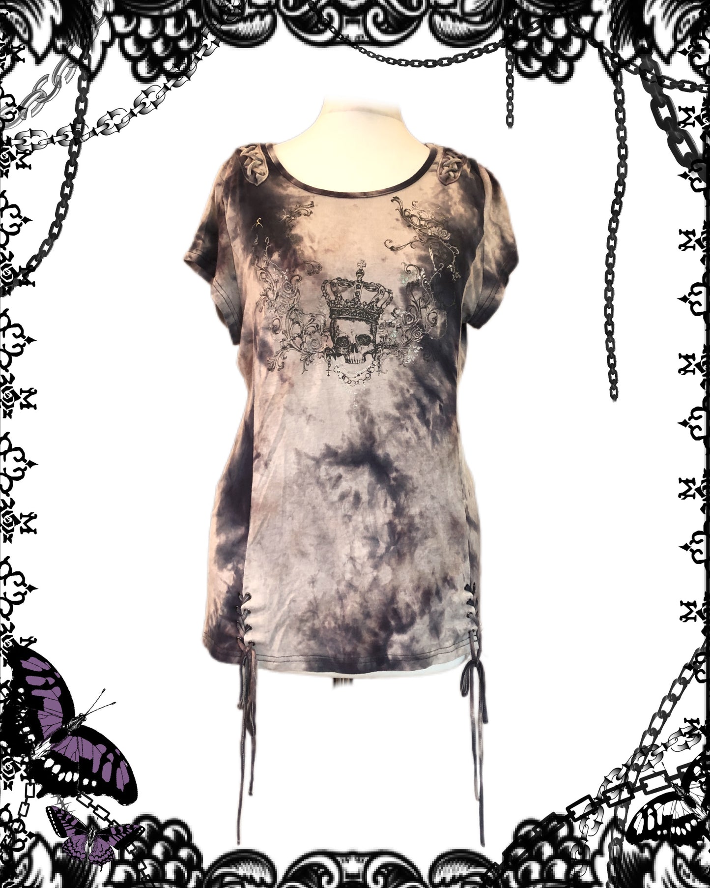 OZZ ON Tie-Dye Short-Sleeves Top