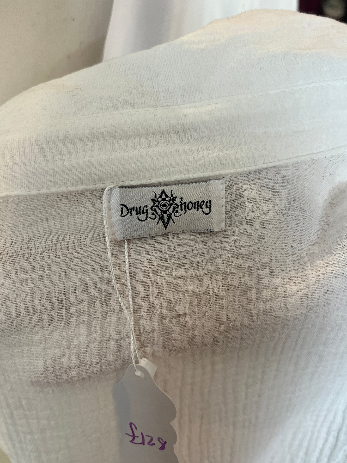 Drughoney White Button Up Shirt Dress
