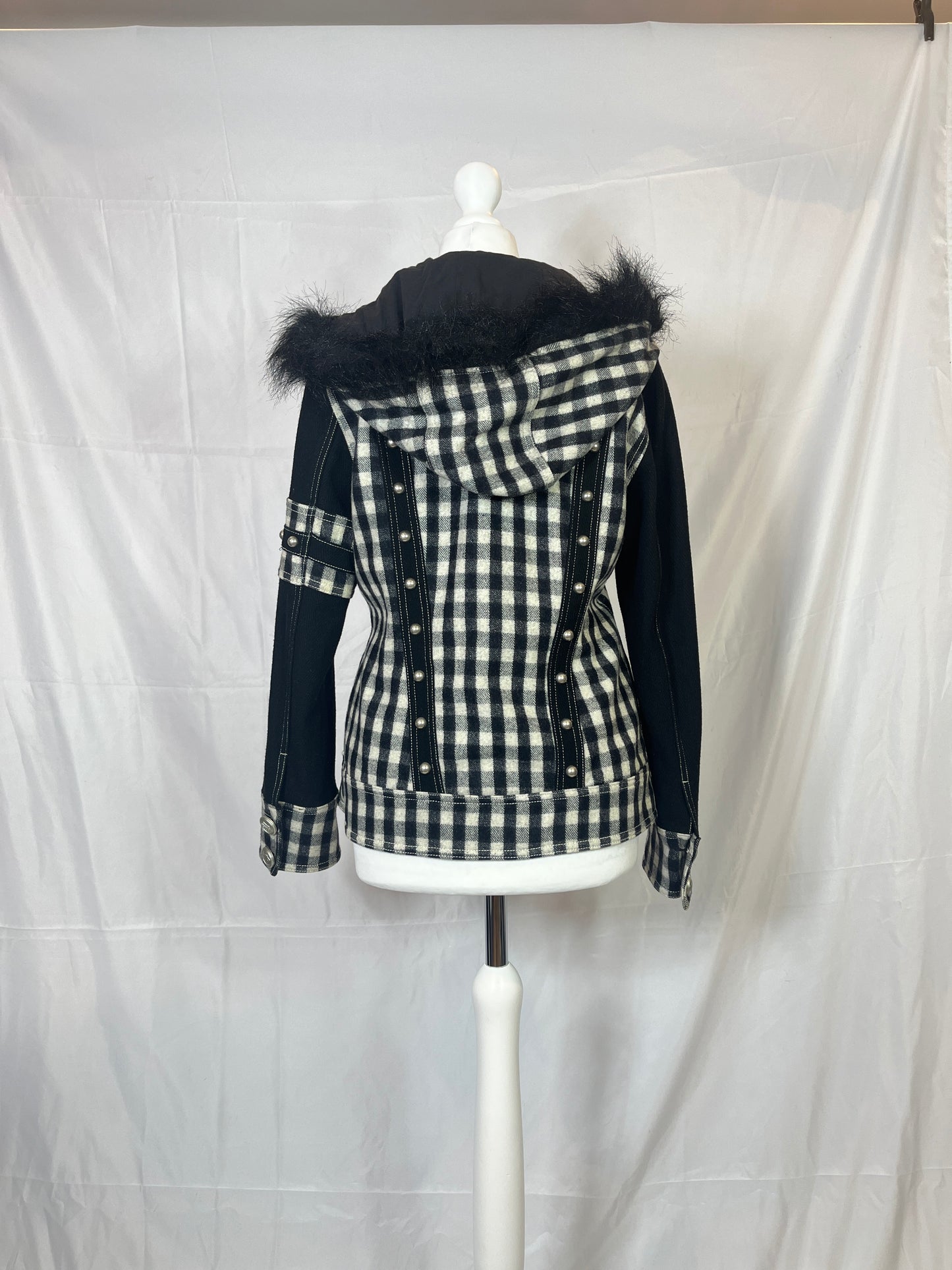 Algonquins Checkboard Fur Hood Jacket