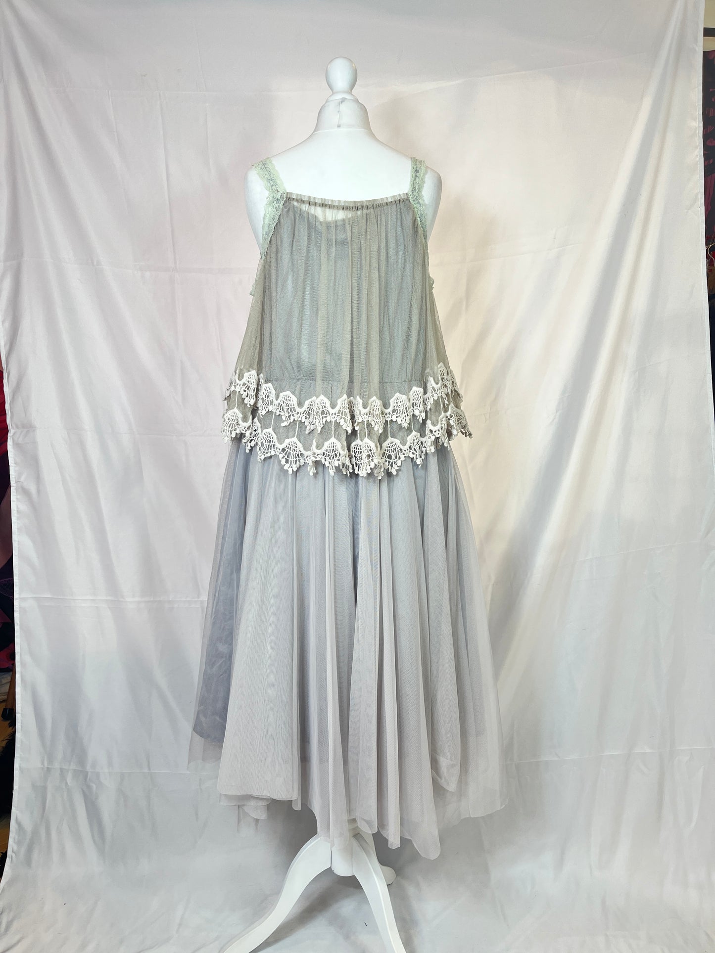Axes Femme Gray Mesh Dress