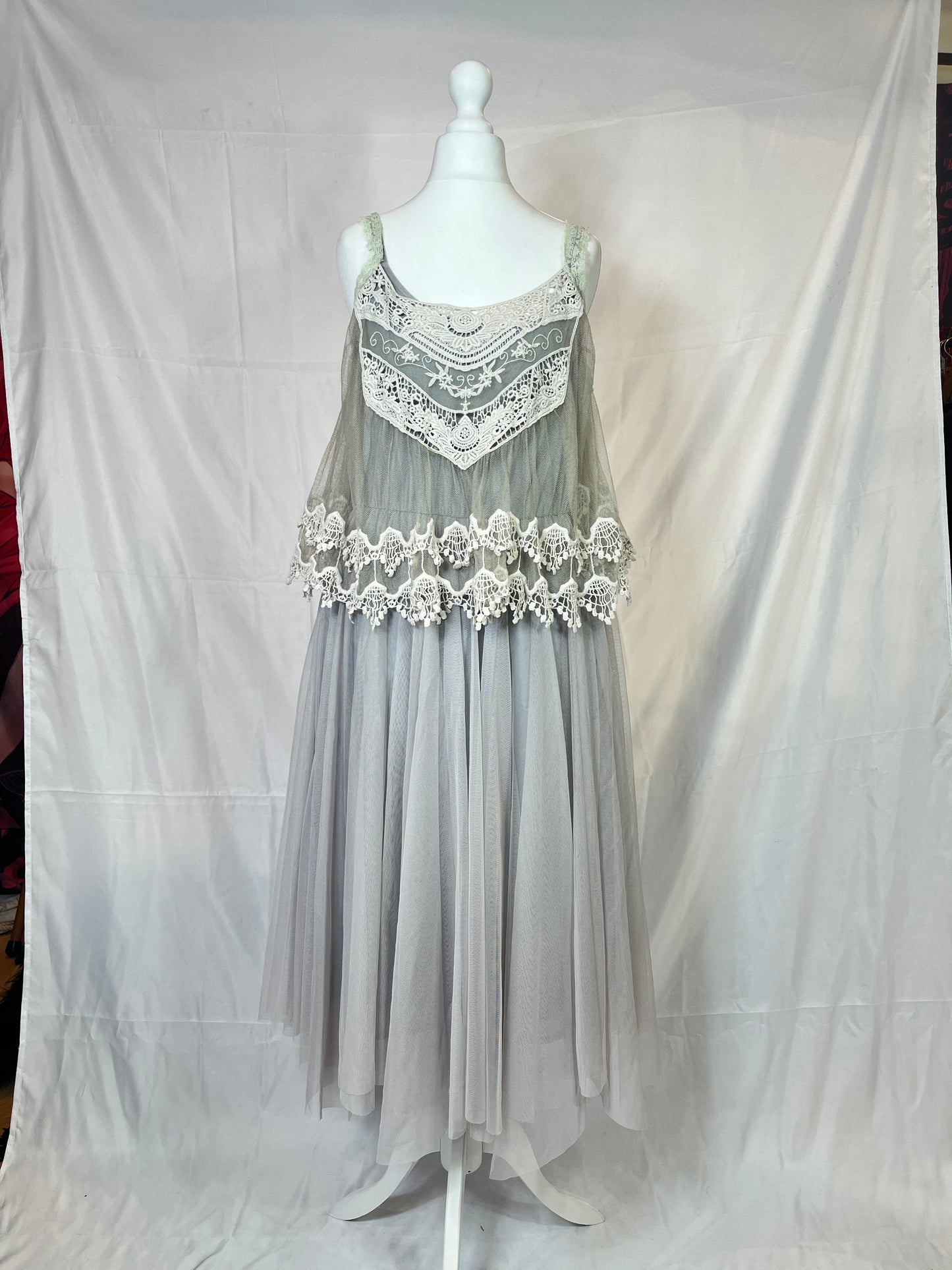 Axes Femme Gray Mesh Dress