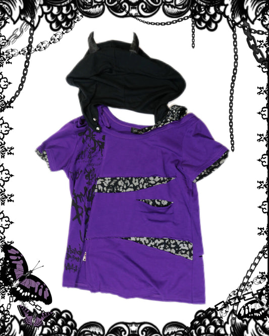 Sexpot Revenge Purple T-Shirt with Demon Hood