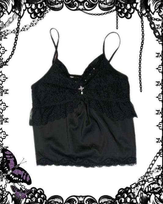 Axes Femme Black Lace Tank Top