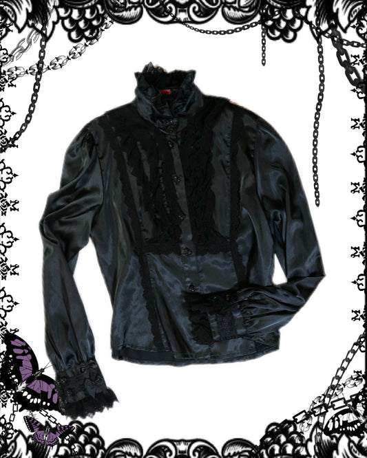 Baby the Stars Shine Bright Black Lace Button Up