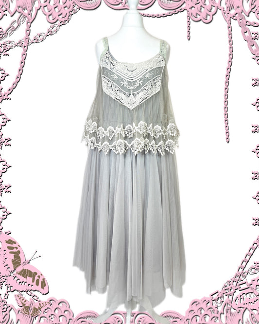 Axes Femme Gray Mesh Dress