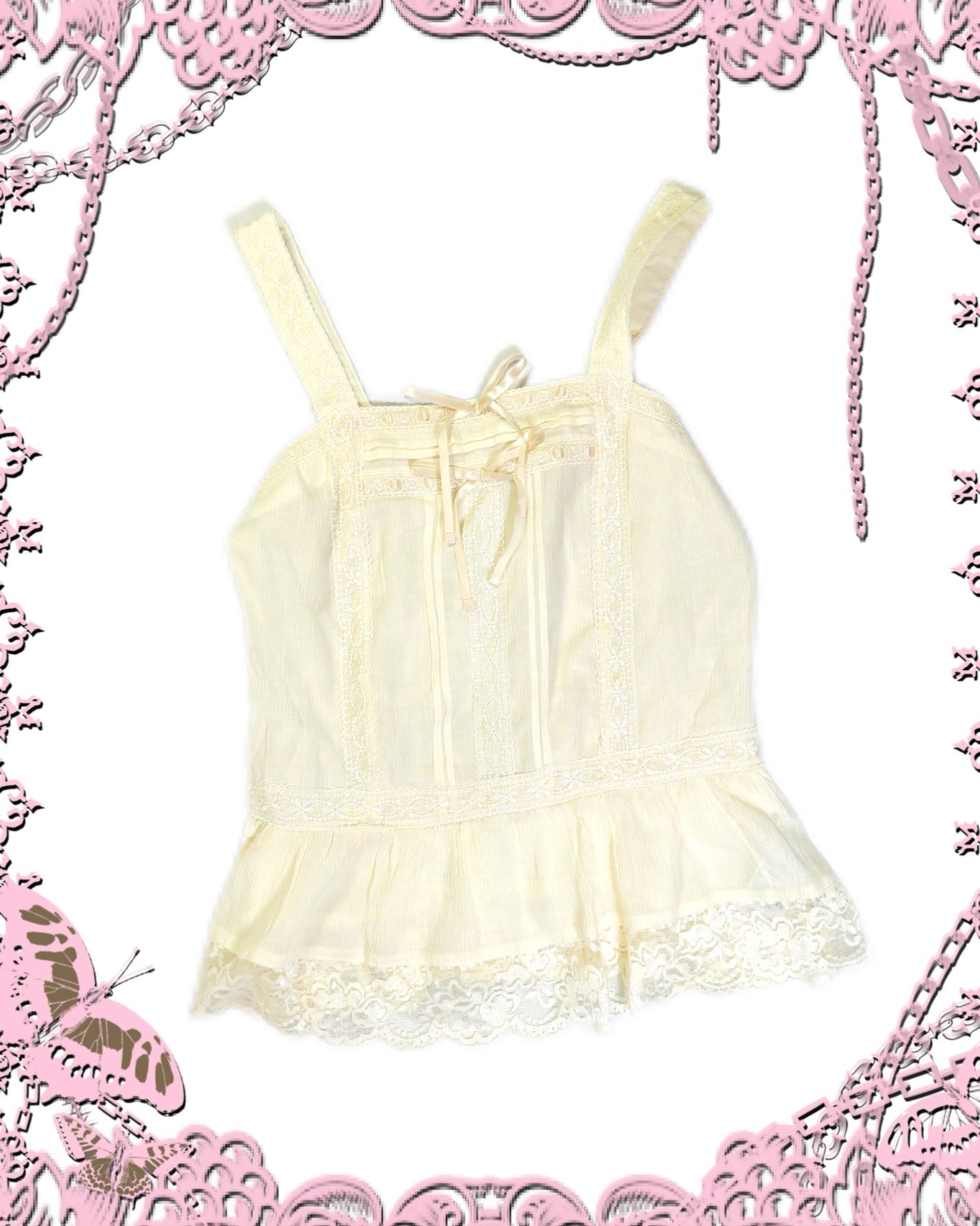 Axes Femme Lace Ruffle Tank Top