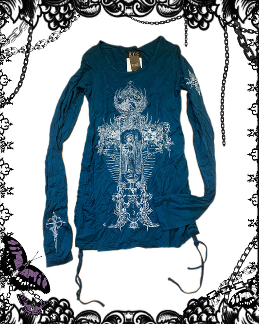 OZZ ON Wings Print Long-Sleeves Top
