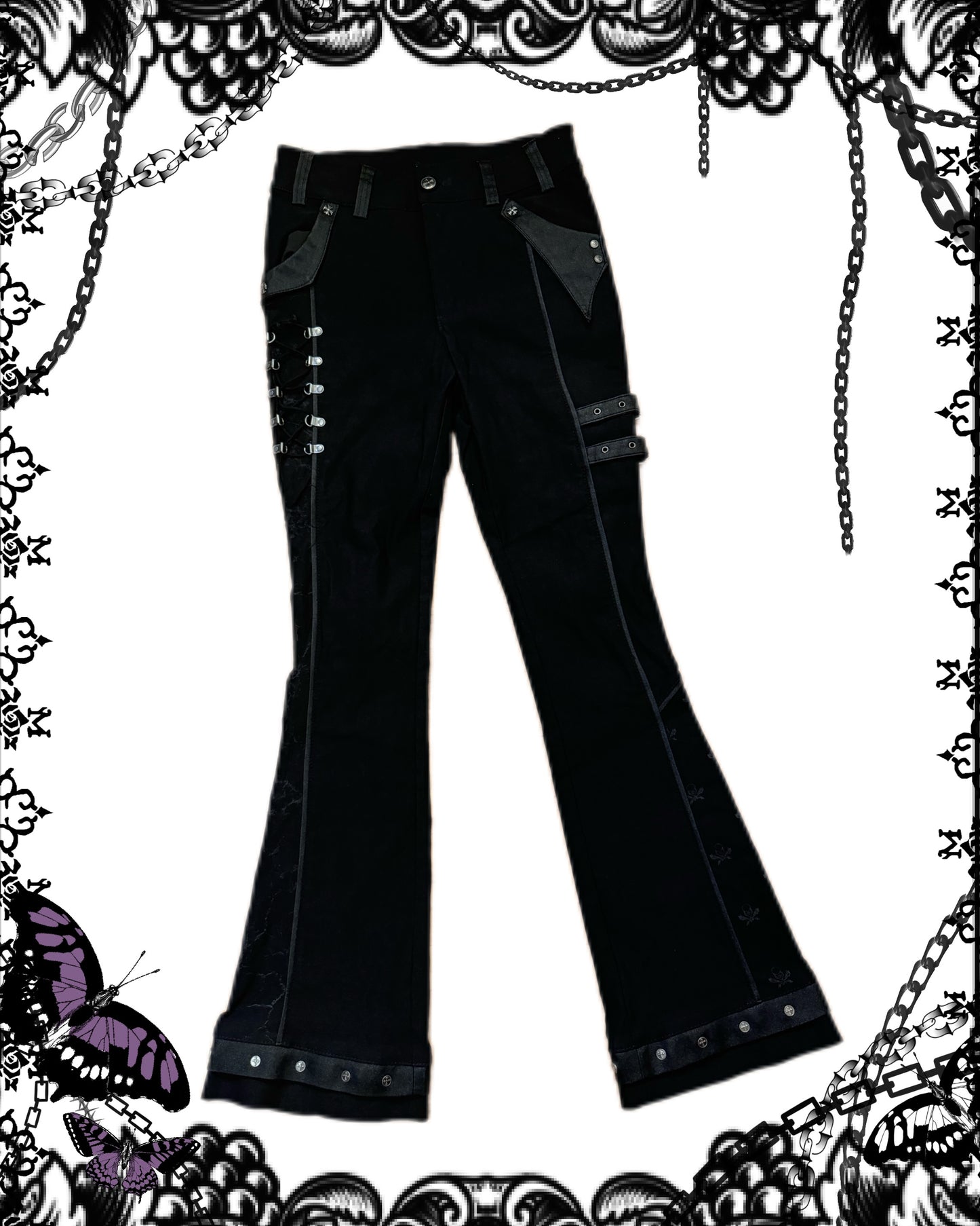 OZZ ON Flare Strap Jeans