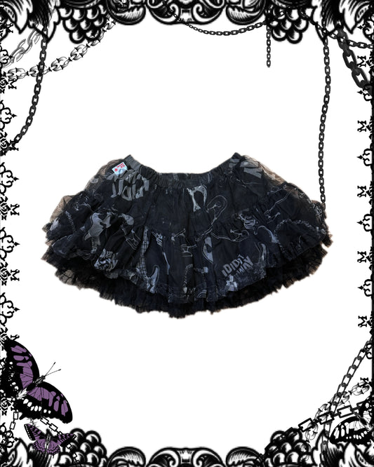 Mesh Letter Print Skirt