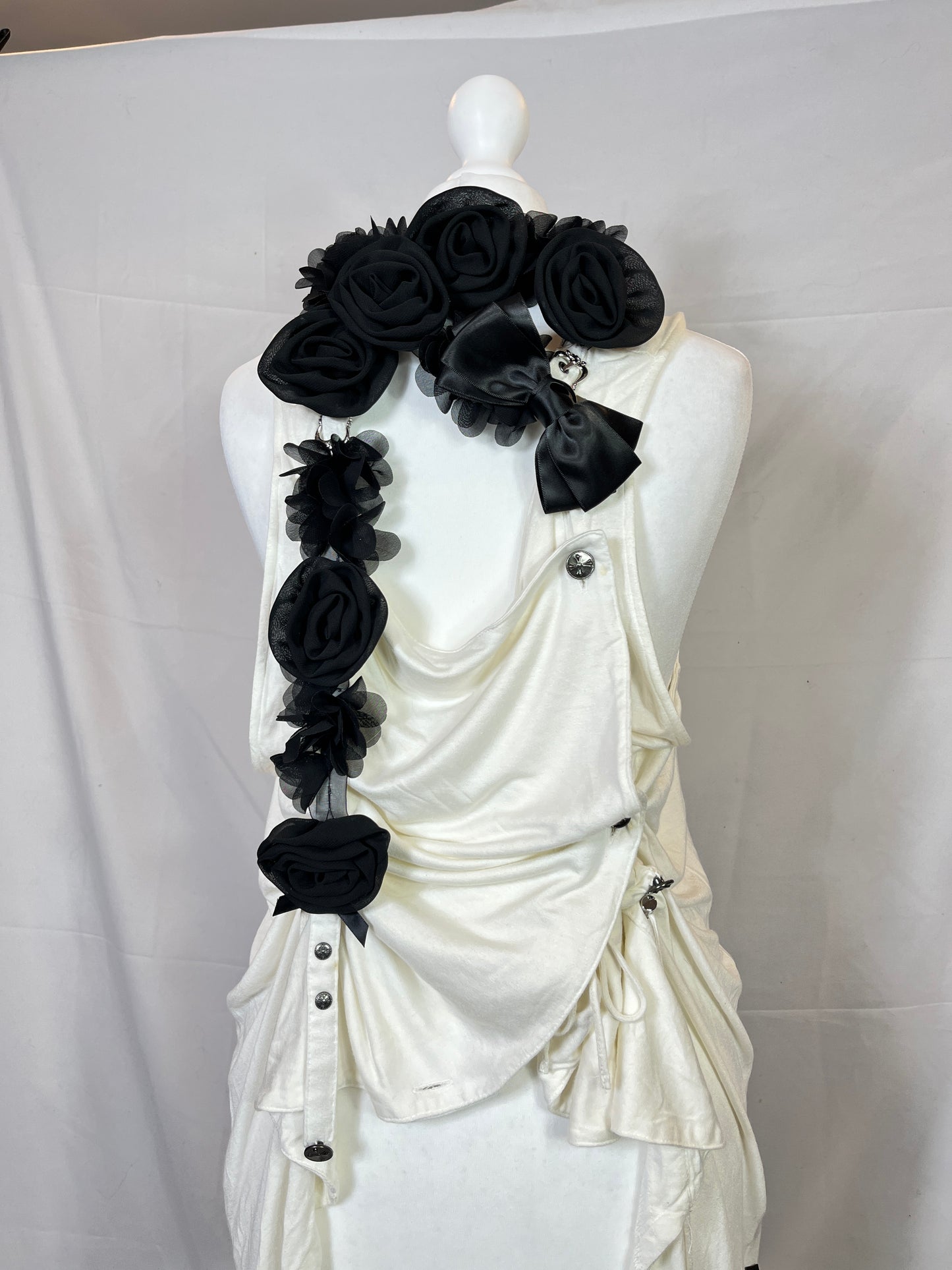 OZZ Croce Rose Scarf Ruffle Vest