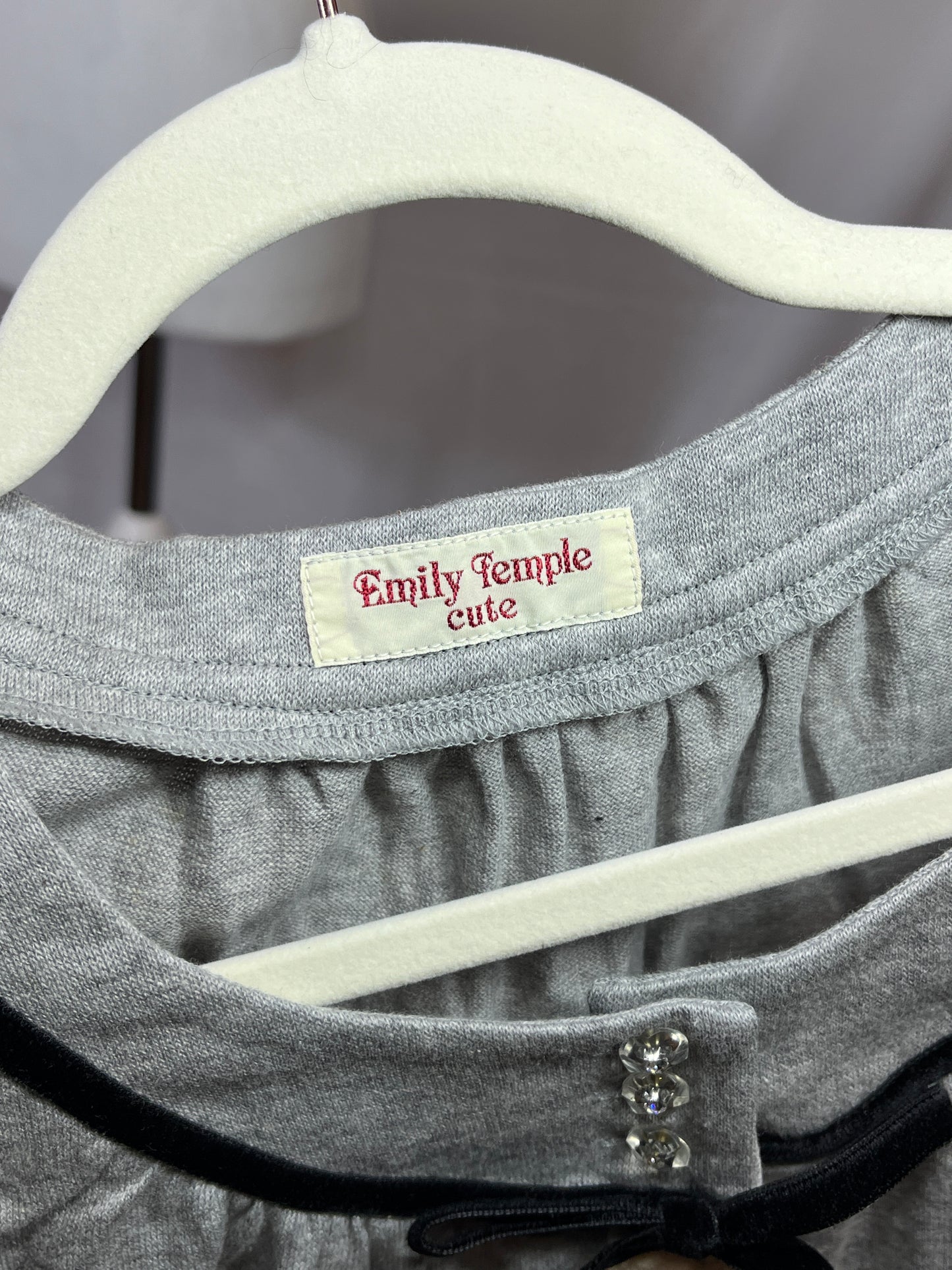 Emily Temple Grey Lace Crop Top
