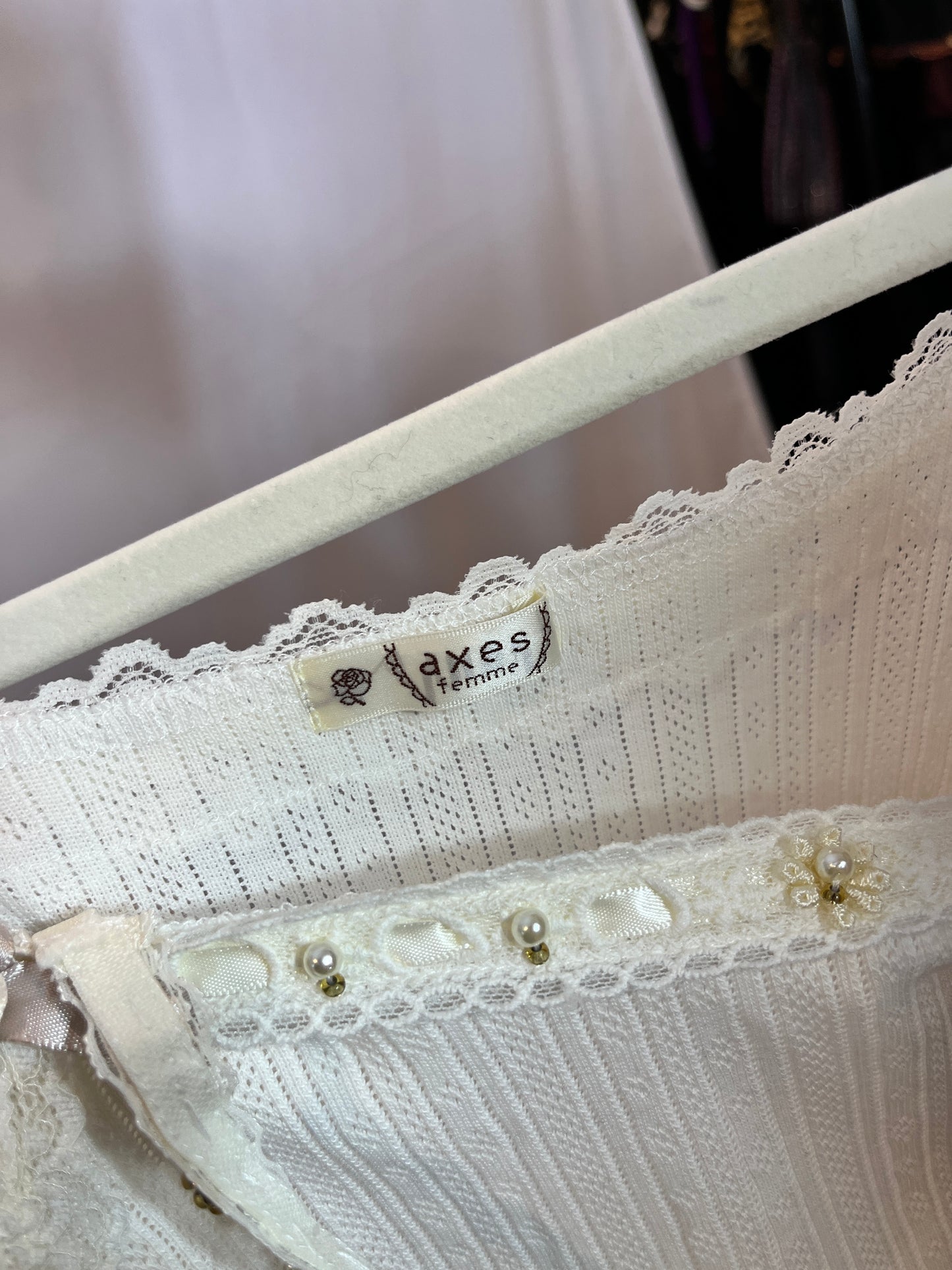 Axes Femme Jewel Lace White Tank Top
