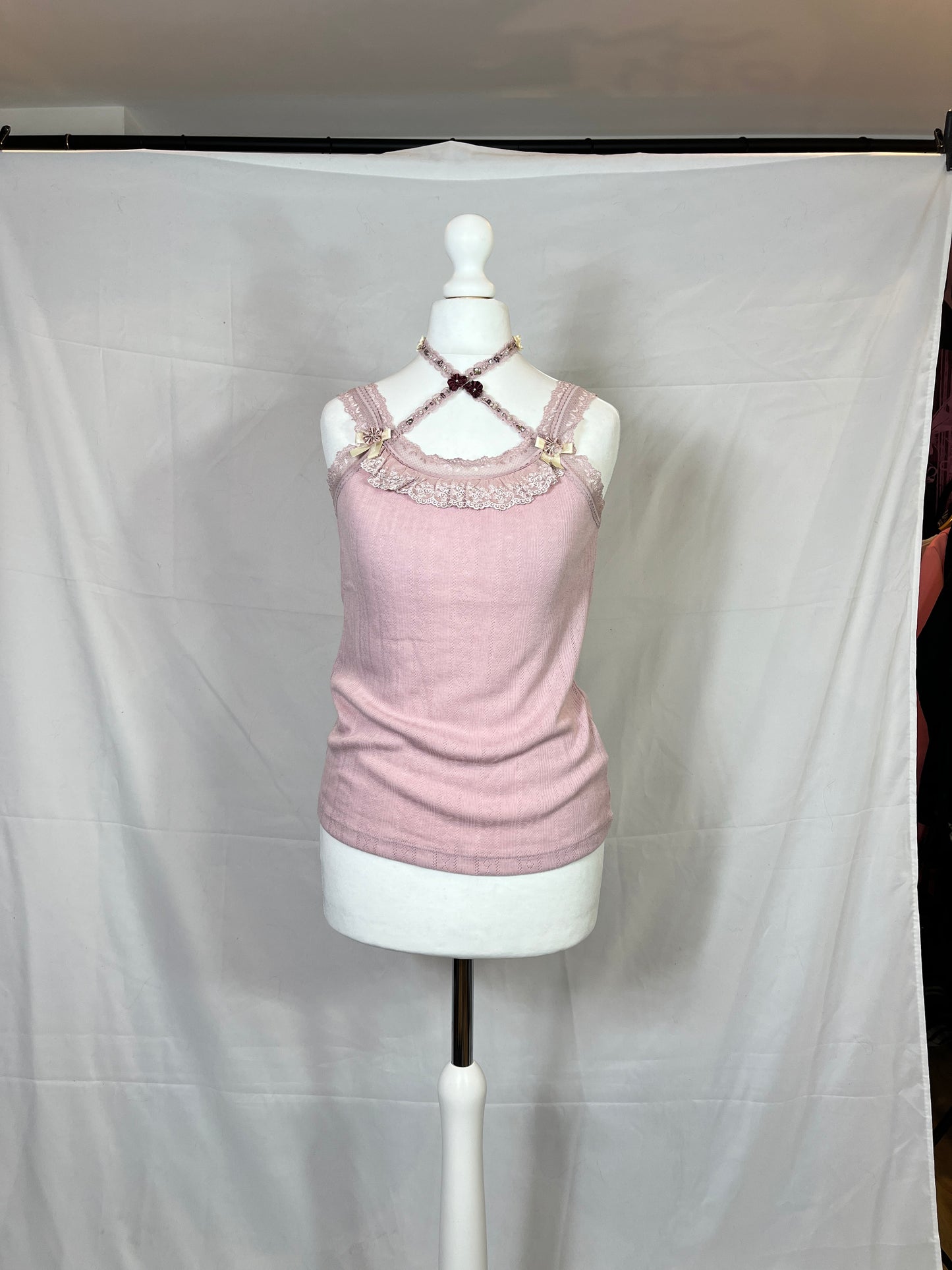 Axes Femme Jewel Lace Pink Tank Top